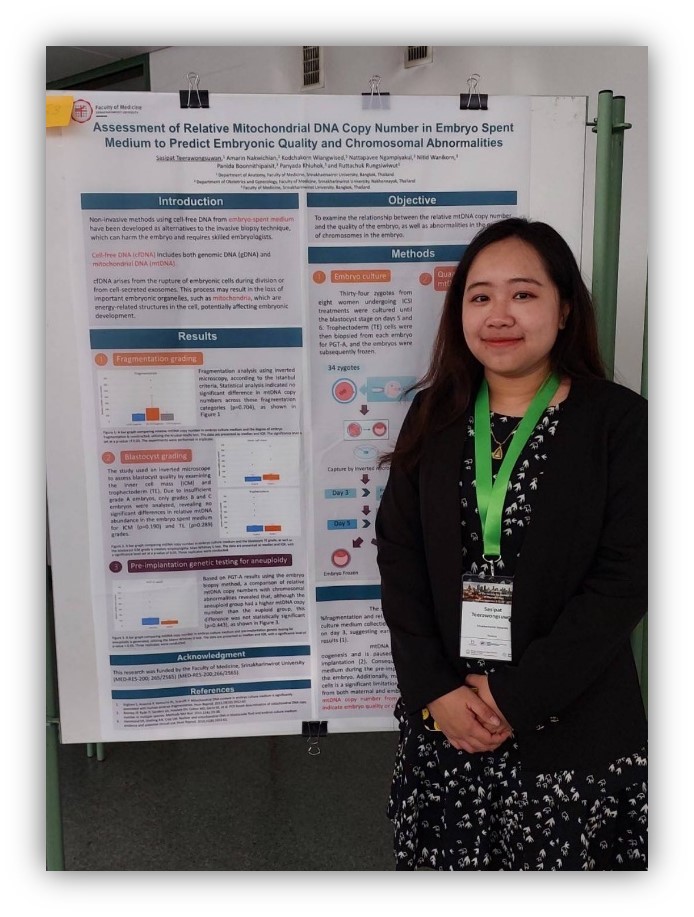 นางสาวศศิพัฒน์ ธีระวงศ์สุวรรณ  งานประชุม The 10th Meeting of the Society for Biology of Reproduction @ Warsaw university, Poland ระหว่างวันที่ 12-14 กันยายน 2567